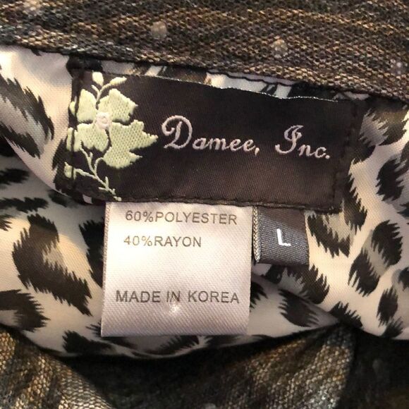 Damee, Inc. Cropped Jacket with Animal Print Lining - Picture 16 of 16